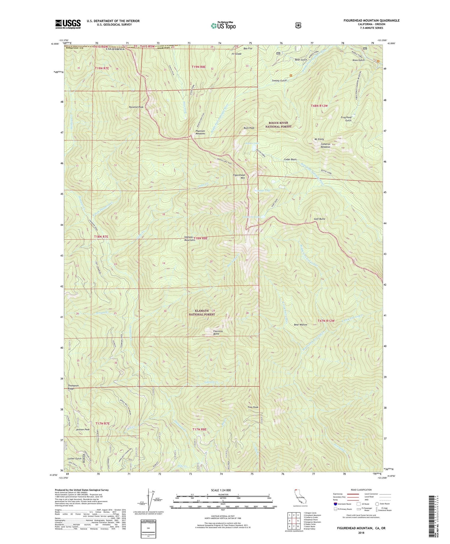Figurehead Mountain California US Topo Map Image