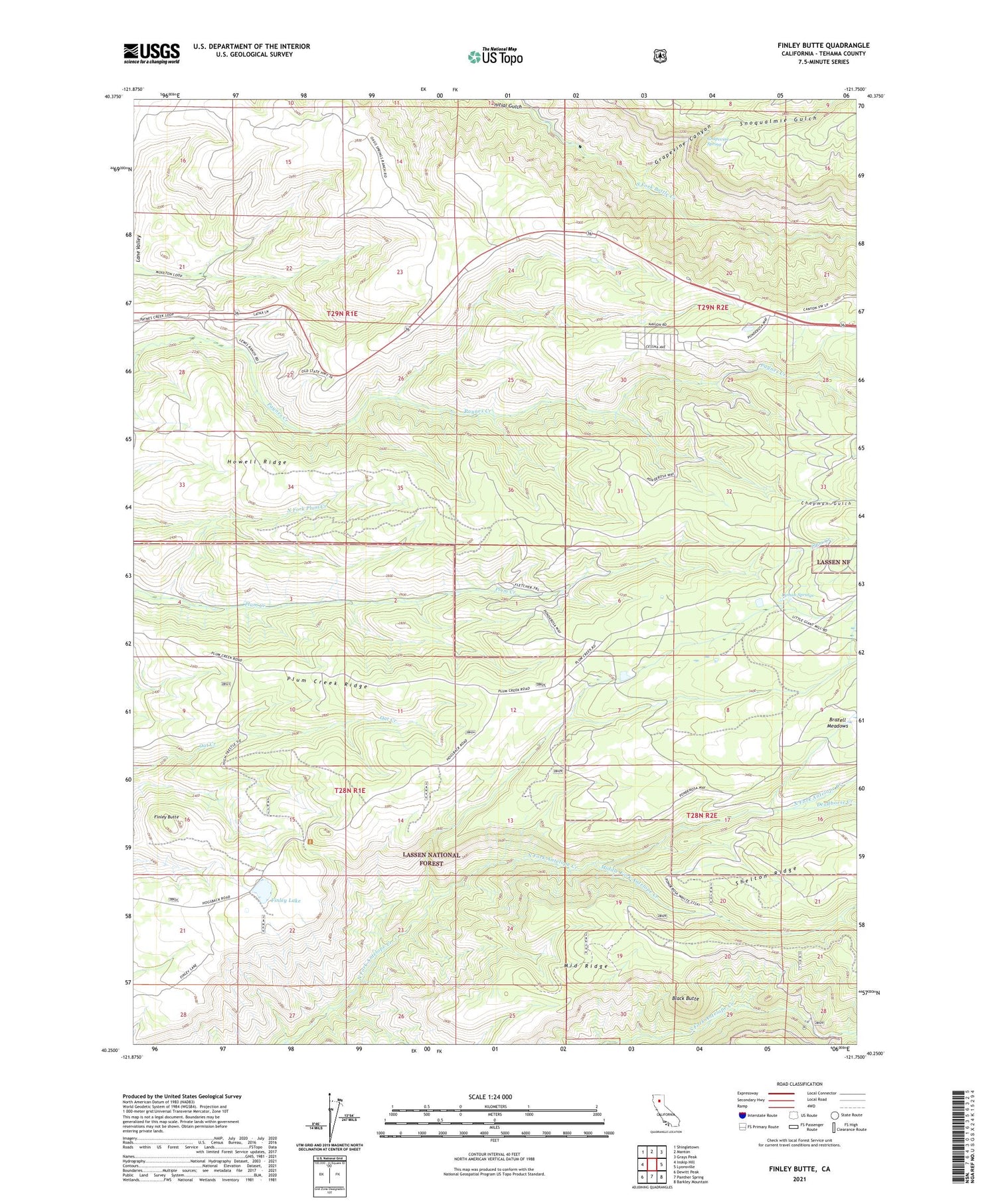 Finley Butte California US Topo Map Image