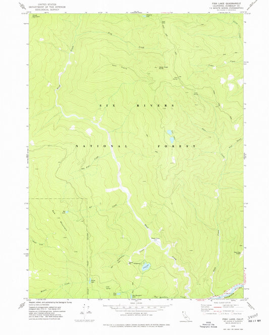 Classic USGS Fish Lake California 7.5'x7.5' Topo Map Image