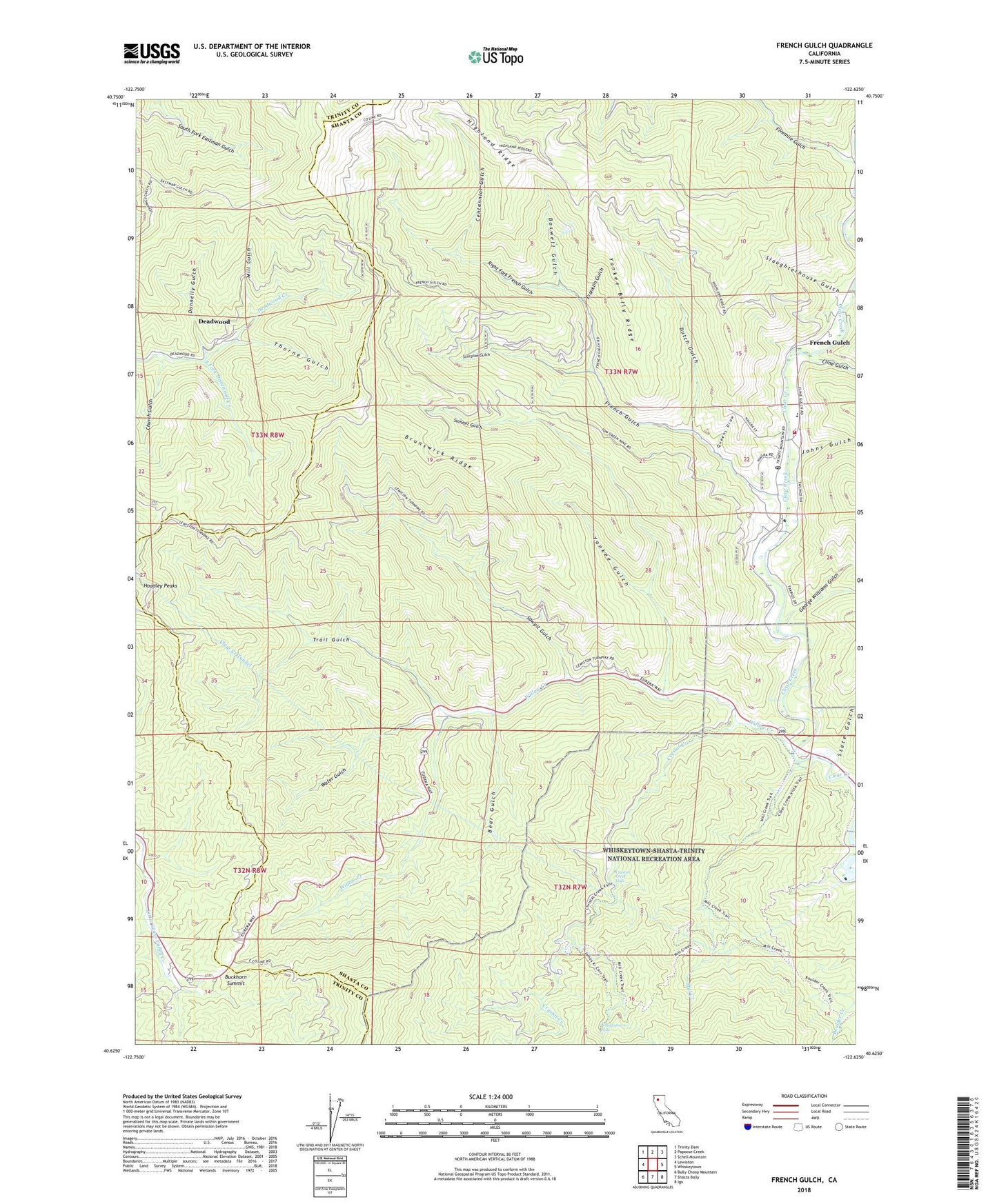 French Gulch California US Topo Map Image