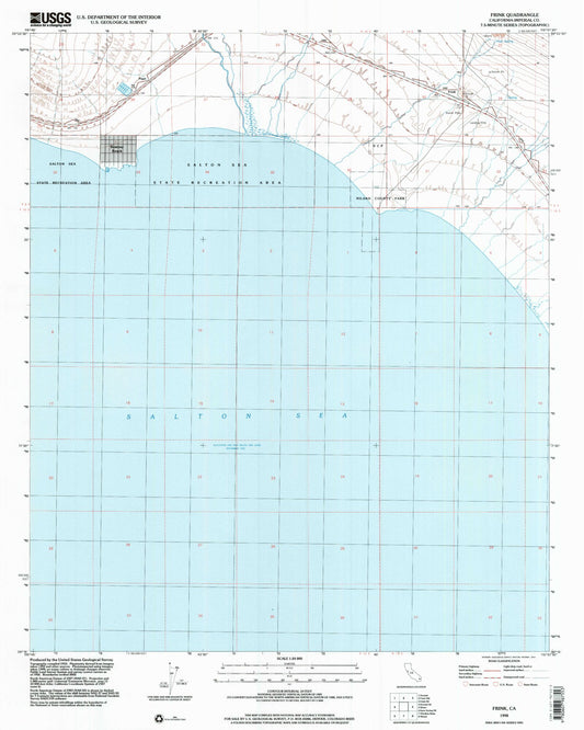 Classic USGS Frink California 7.5'x7.5' Topo Map Image