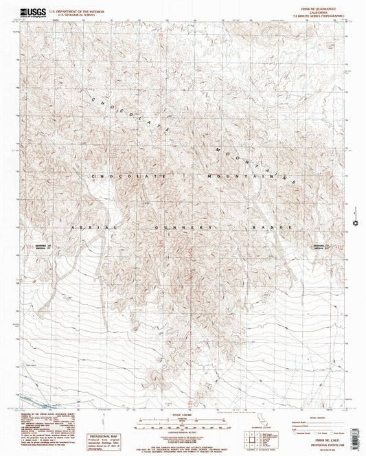 Classic USGS Frink NE California 7.5'x7.5' Topo Map Image