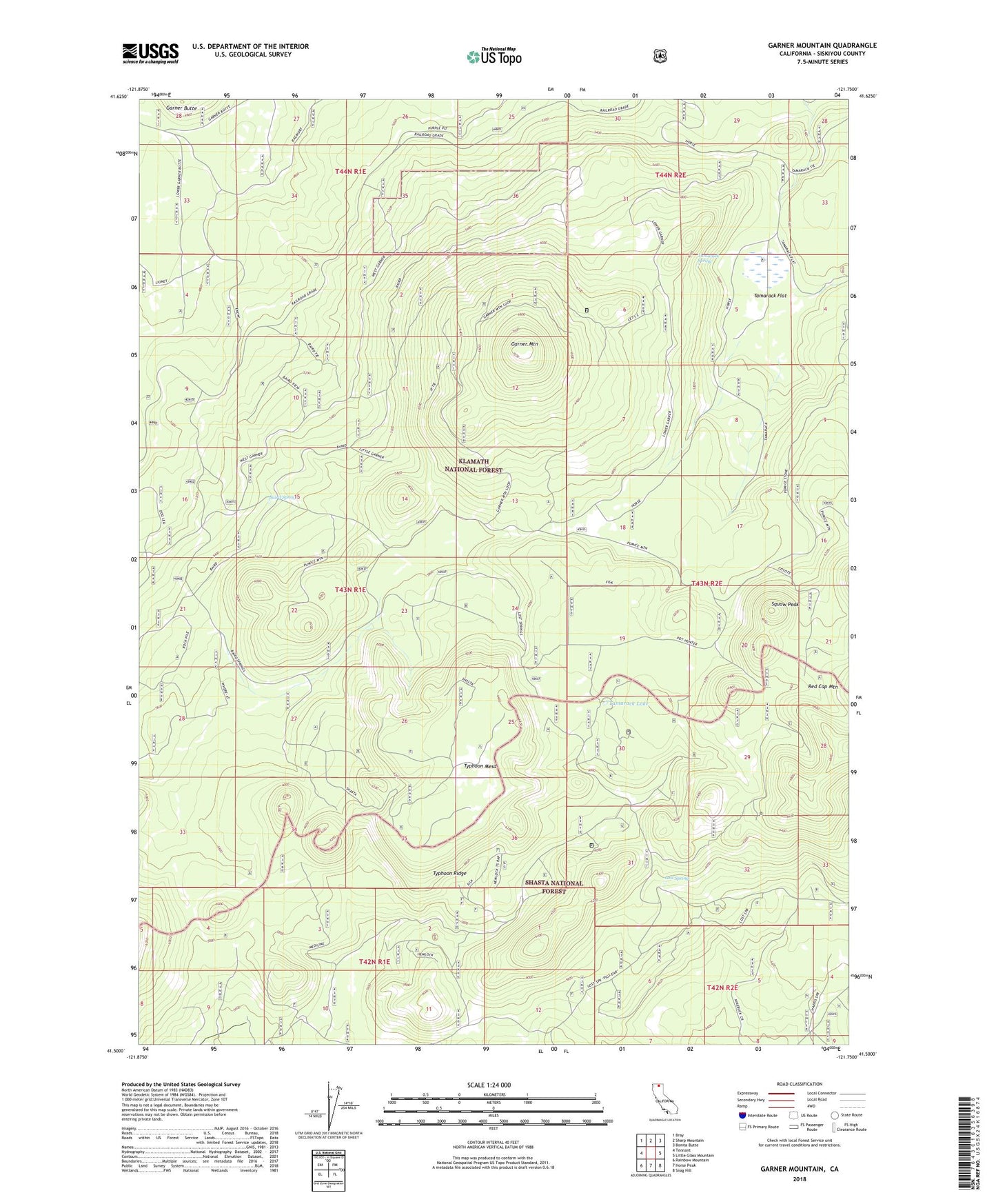 Garner Mountain California US Topo Map Image