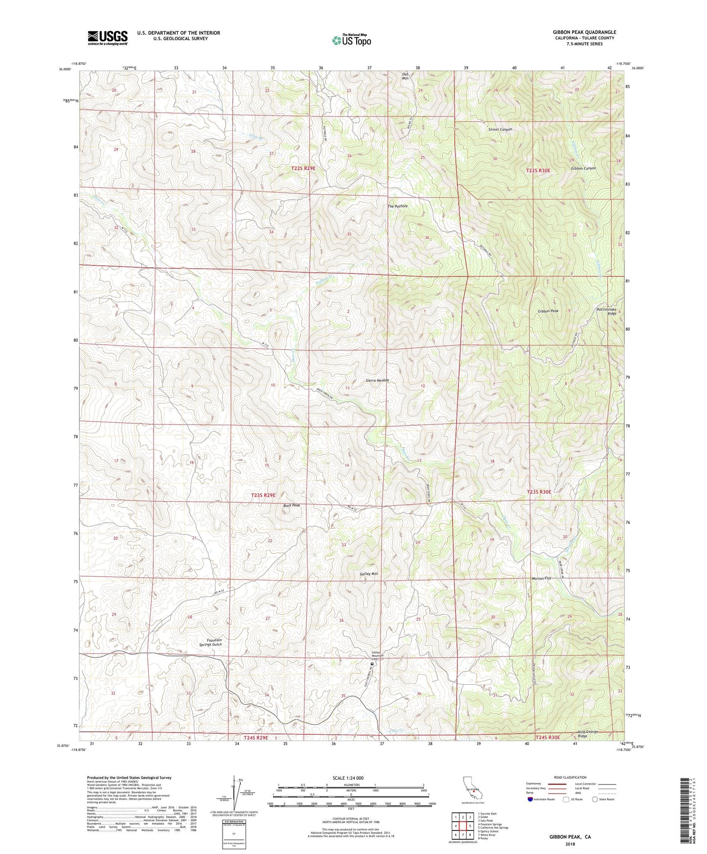 Gibbon Peak California US Topo Map Image