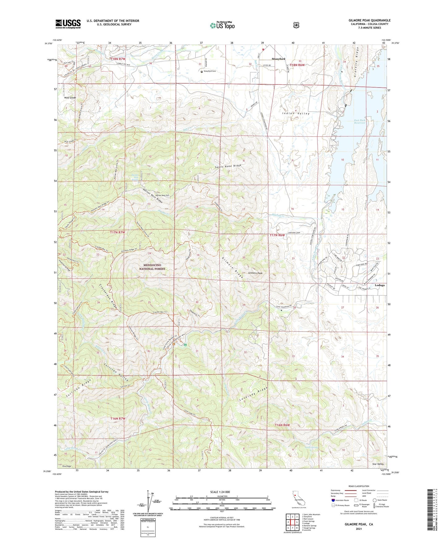 Gilmore Peak California US Topo Map Image