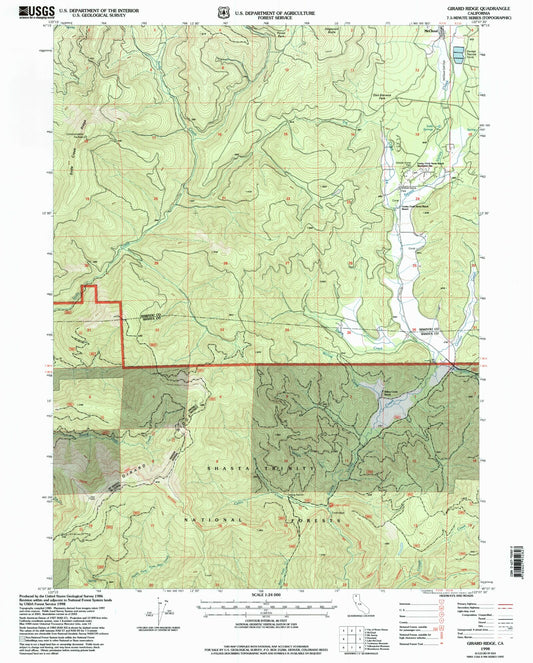 Classic USGS Girard Ridge California 7.5'x7.5' Topo Map Image