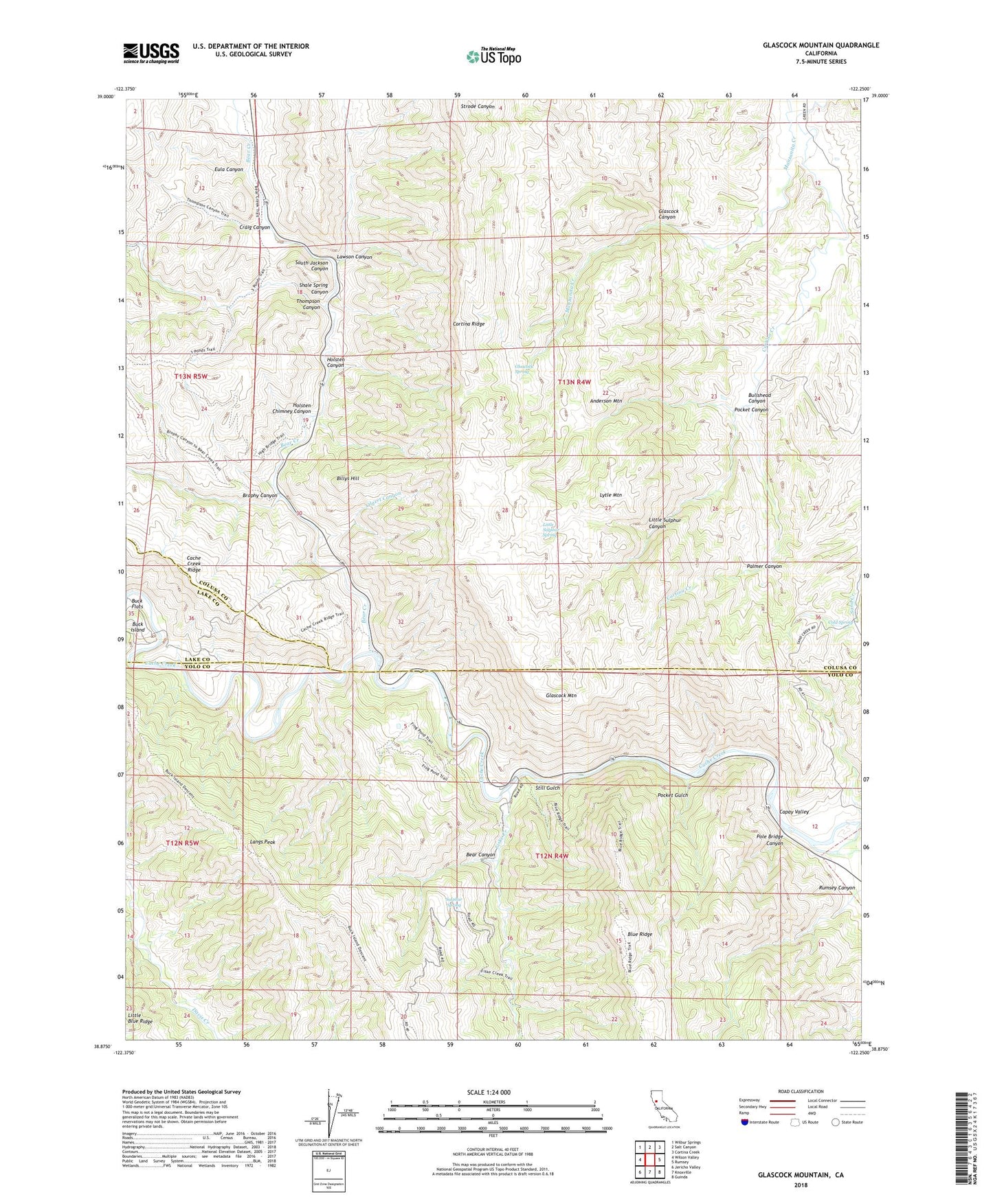 Glascock Mountain California US Topo Map Image