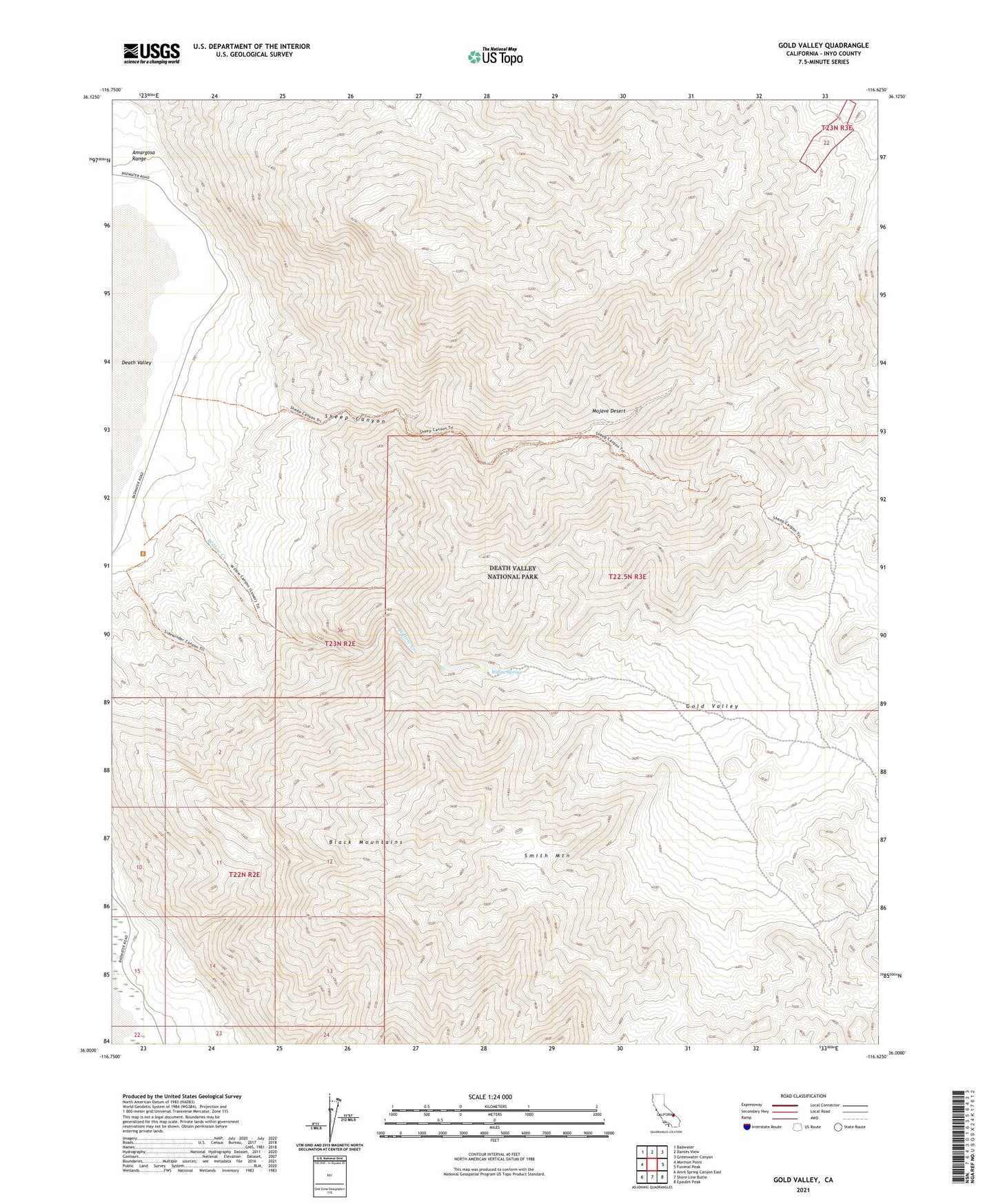 Gold Valley California US Topo Map Image