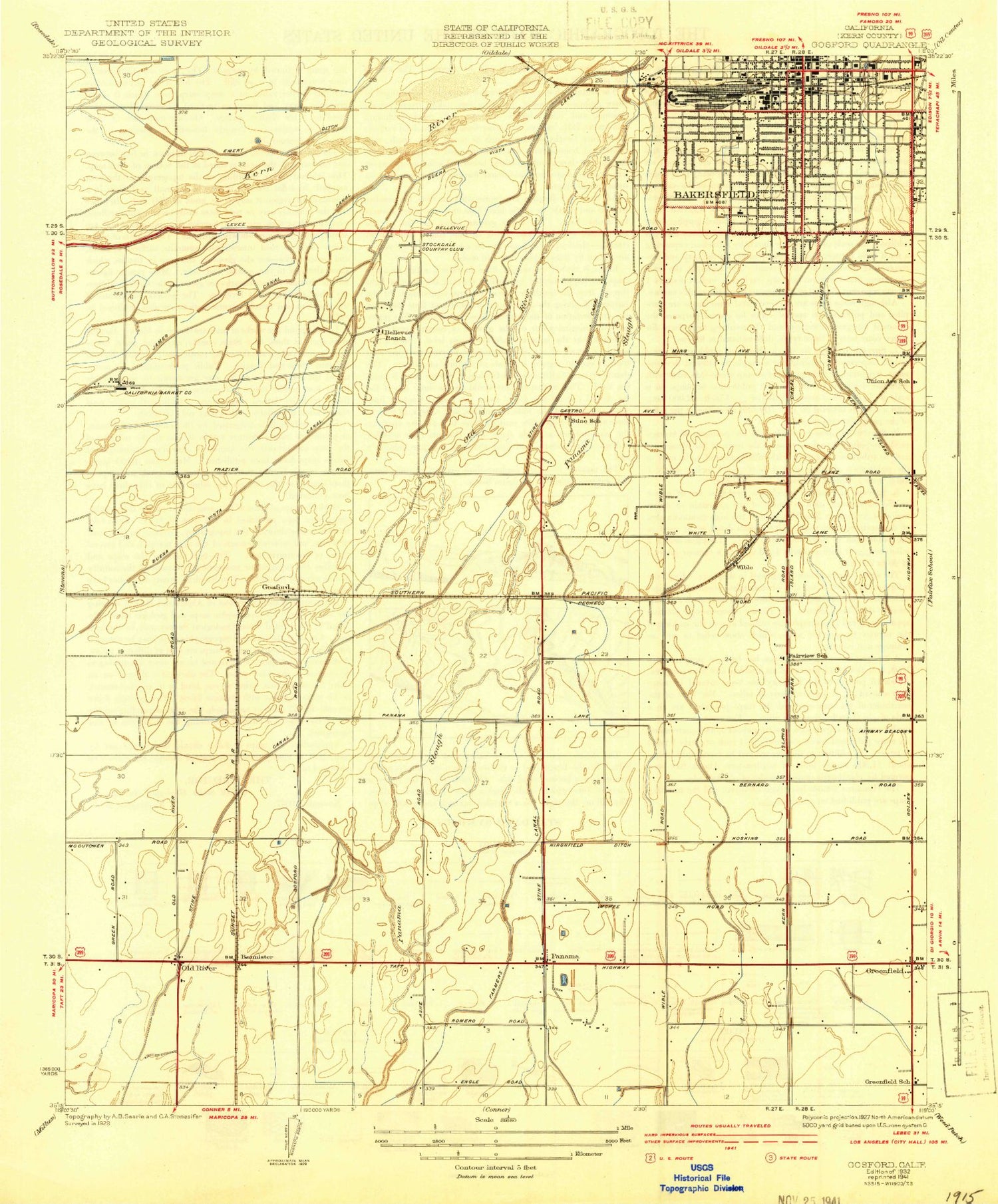 Classic USGS Gosford California 7.5'x7.5' Topo Map Image
