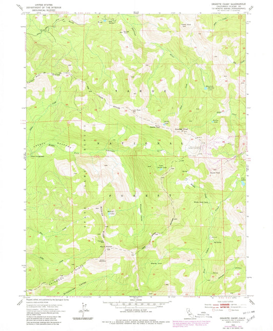 USGS Classic Granite Chief California 7.5'x7.5' Topo Map Image