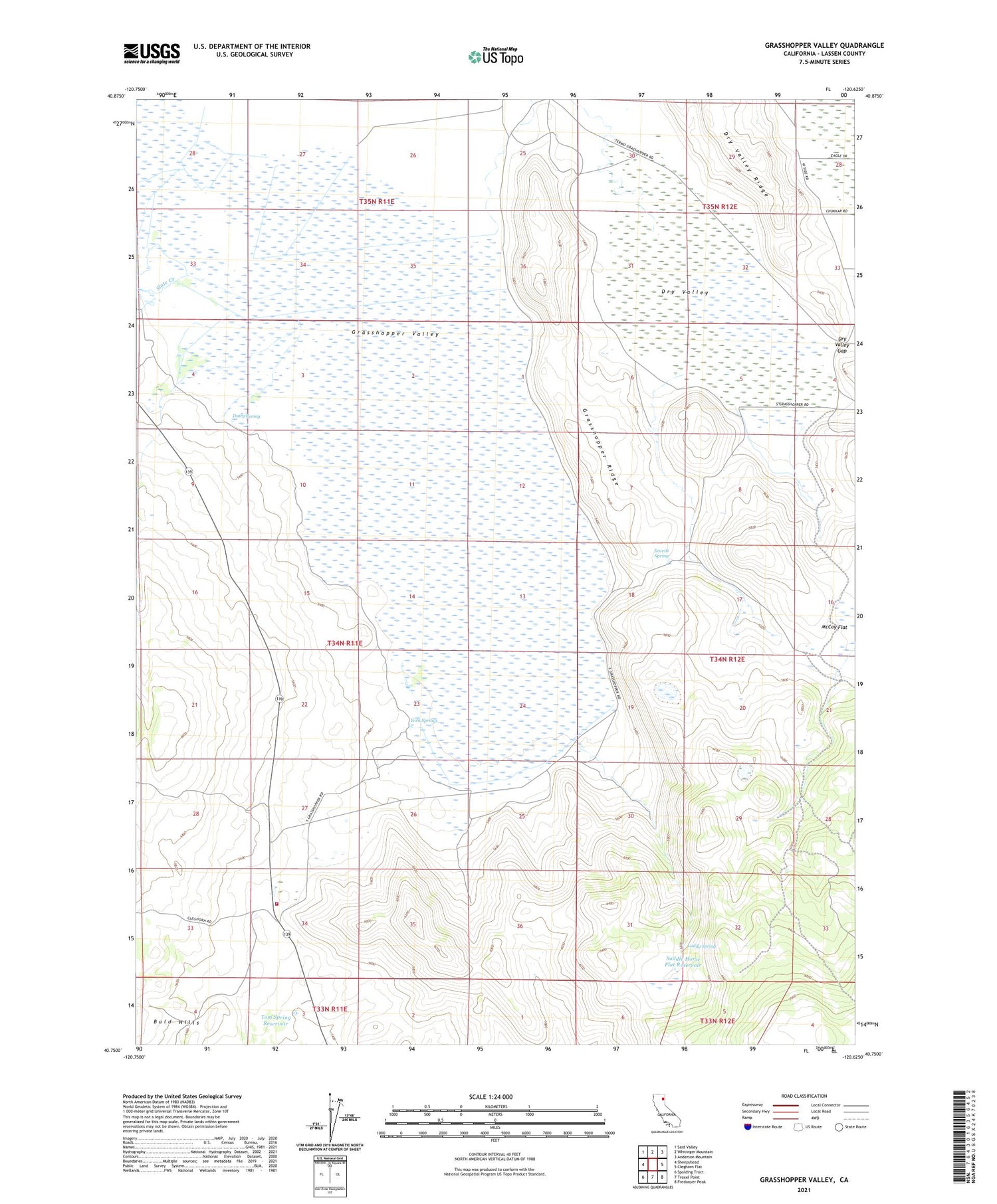 Grasshopper Valley California US Topo Map Image