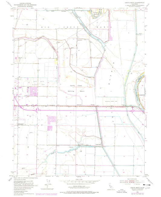 Classic USGS Grays Bend California 7.5'x7.5' Topo Map Image
