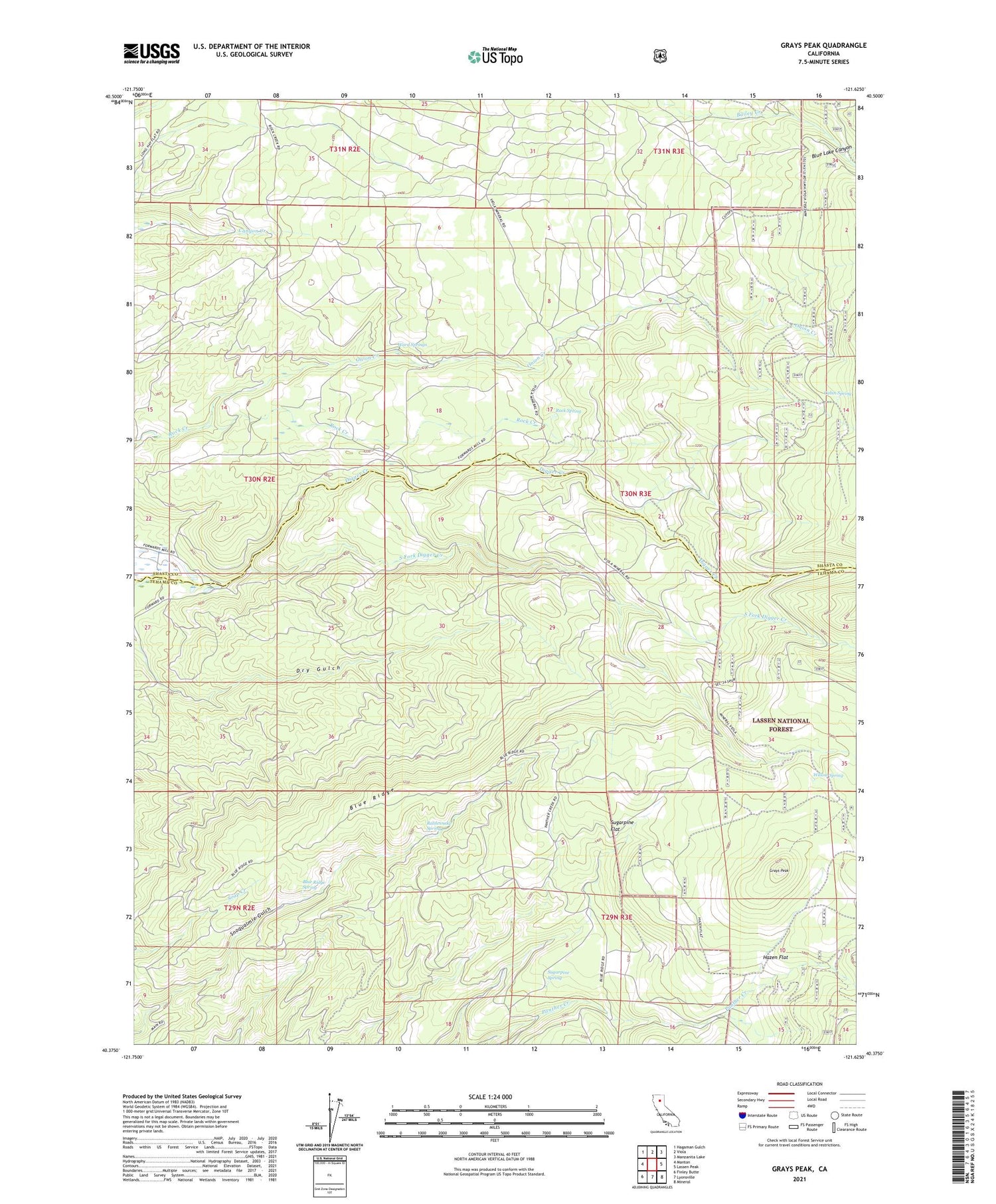 Grays Peak California US Topo Map Image