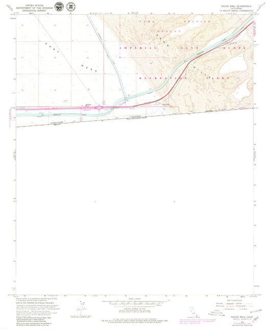 Classic USGS Grays Well California 7.5'x7.5' Topo Map Image