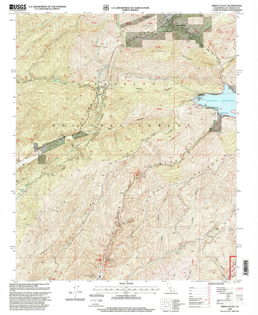 Classic USGS Green Valley California 7.5'x7.5' Topo Map Image