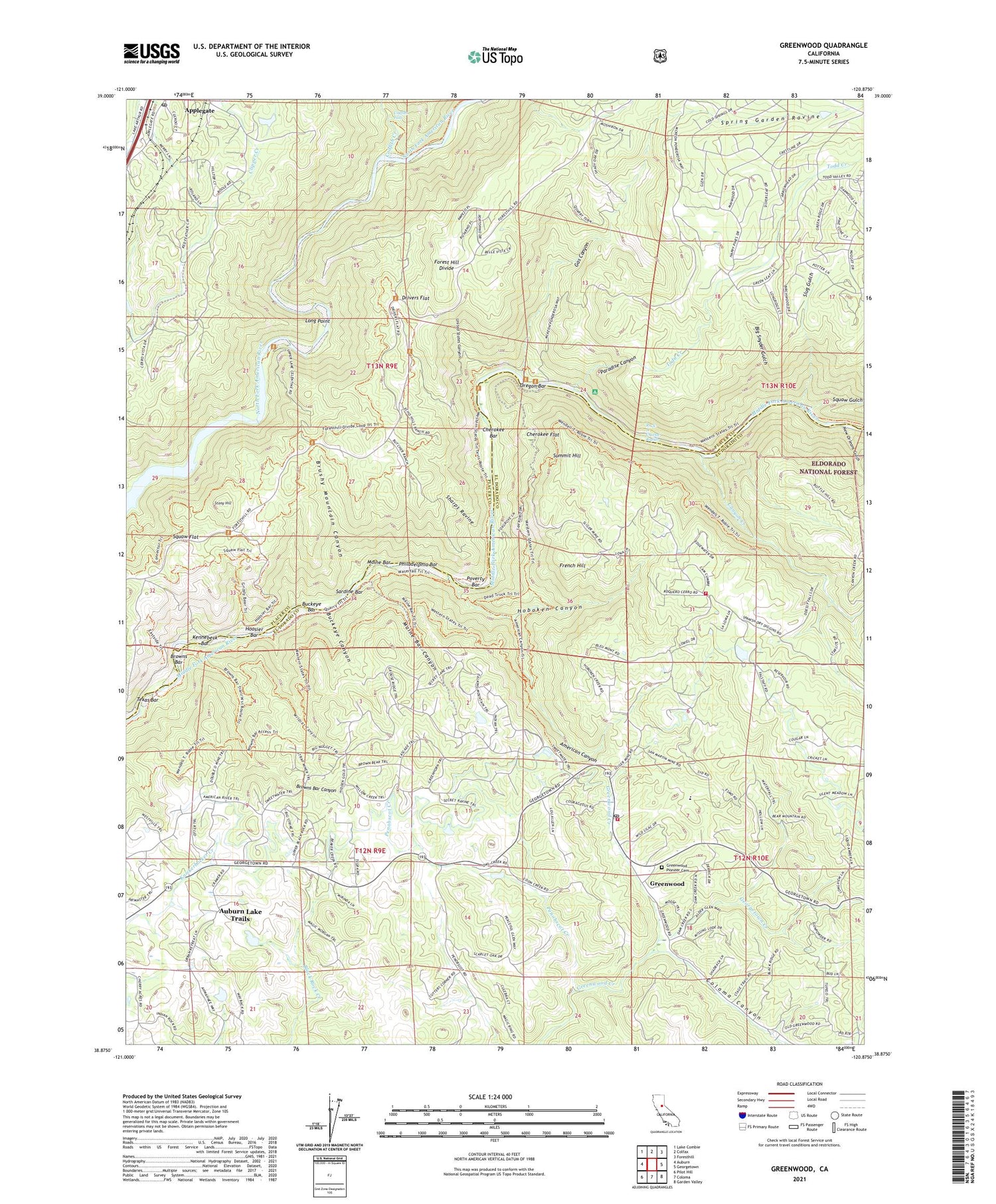 Greenwood California US Topo Map Image