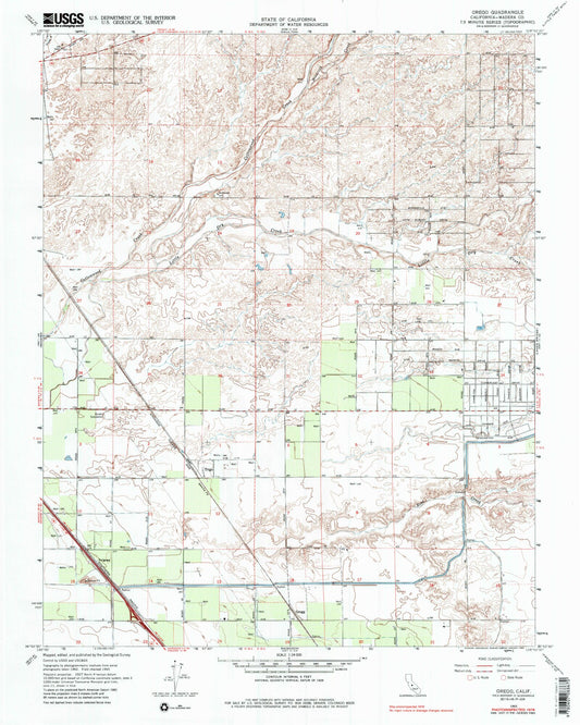 Classic USGS Gregg California 7.5'x7.5' Topo Map Image