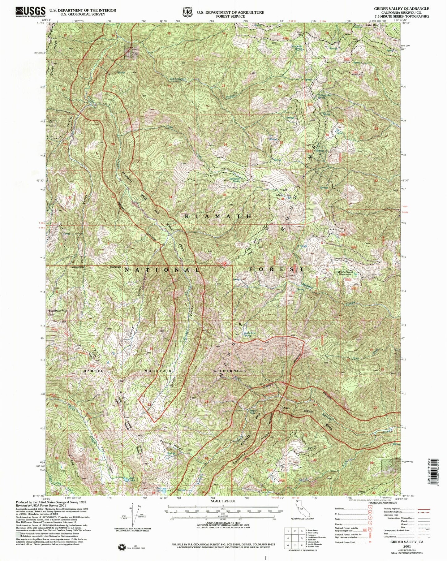 Classic USGS Grider Valley California 7.5'x7.5' Topo Map Image