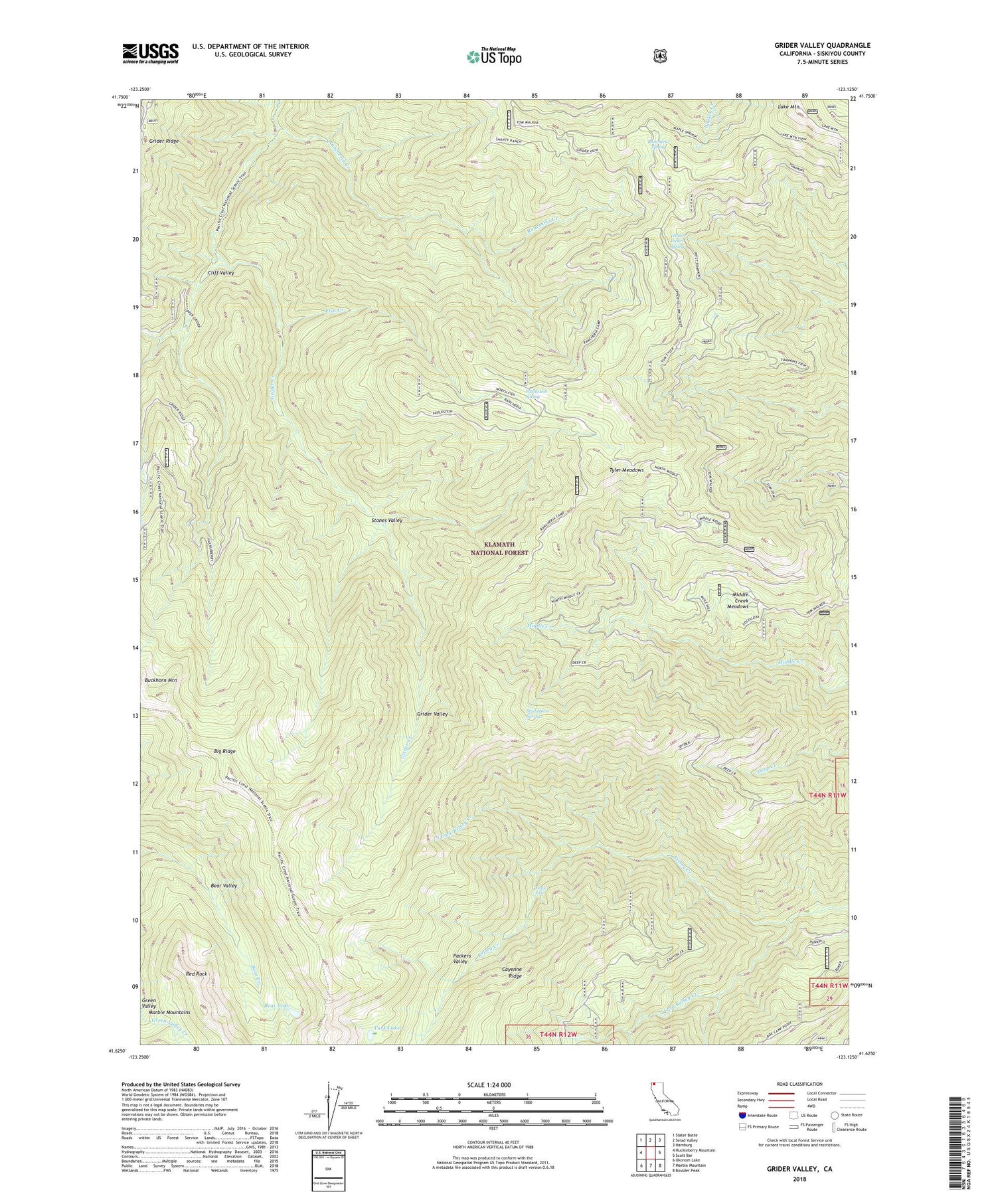 Grider Valley California US Topo Map Image