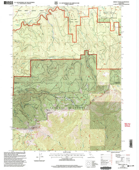Classic USGS Grizzly Peak California 7.5'x7.5' Topo Map Image