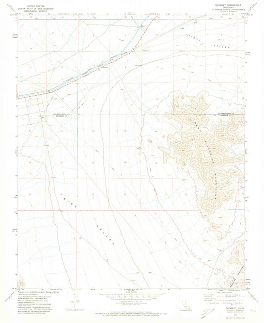 Classic USGS Grommet California 7.5'x7.5' Topo Map Image