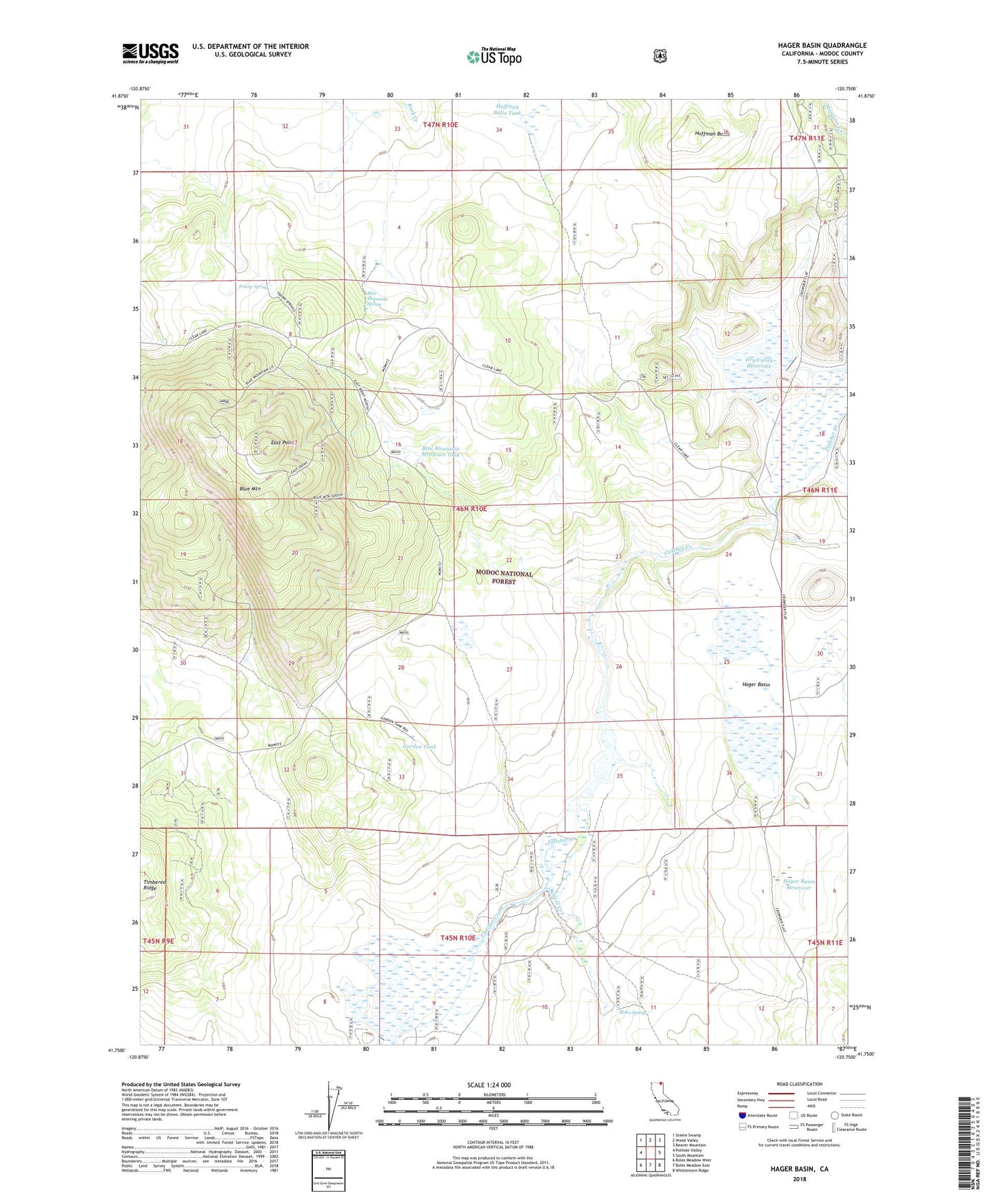 Hager Basin California US Topo Map Image