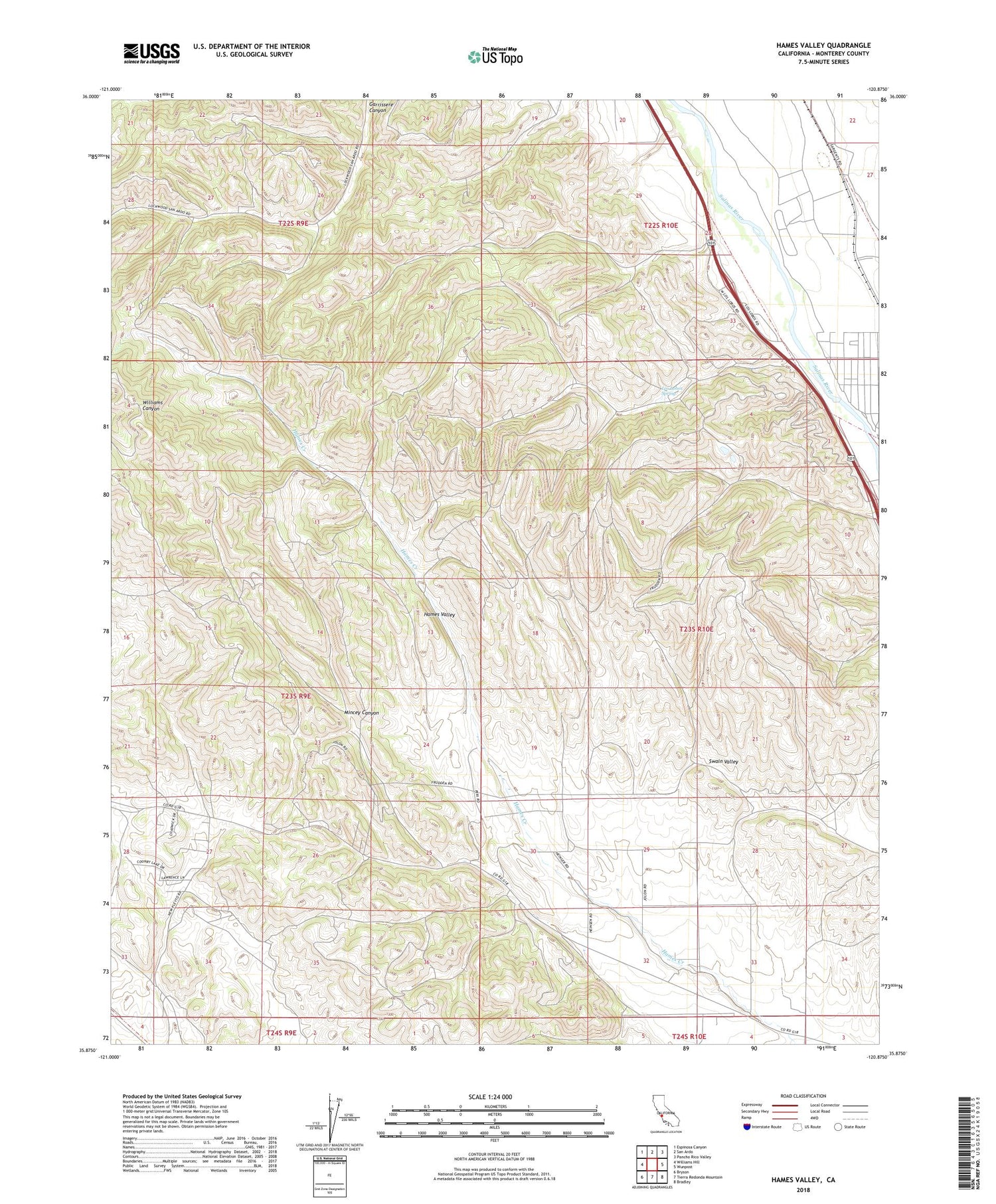 Hames Valley California US Topo Map Image