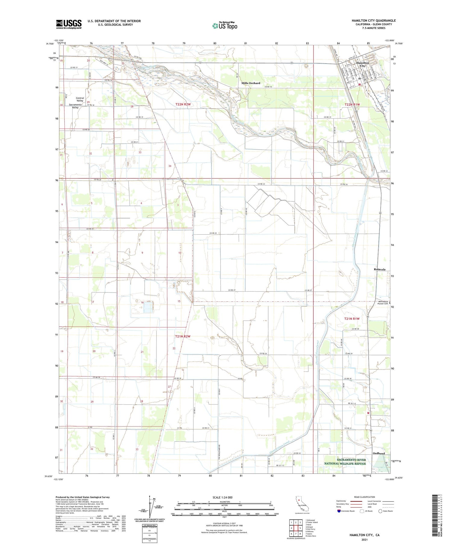 Hamilton City California US Topo Map Image