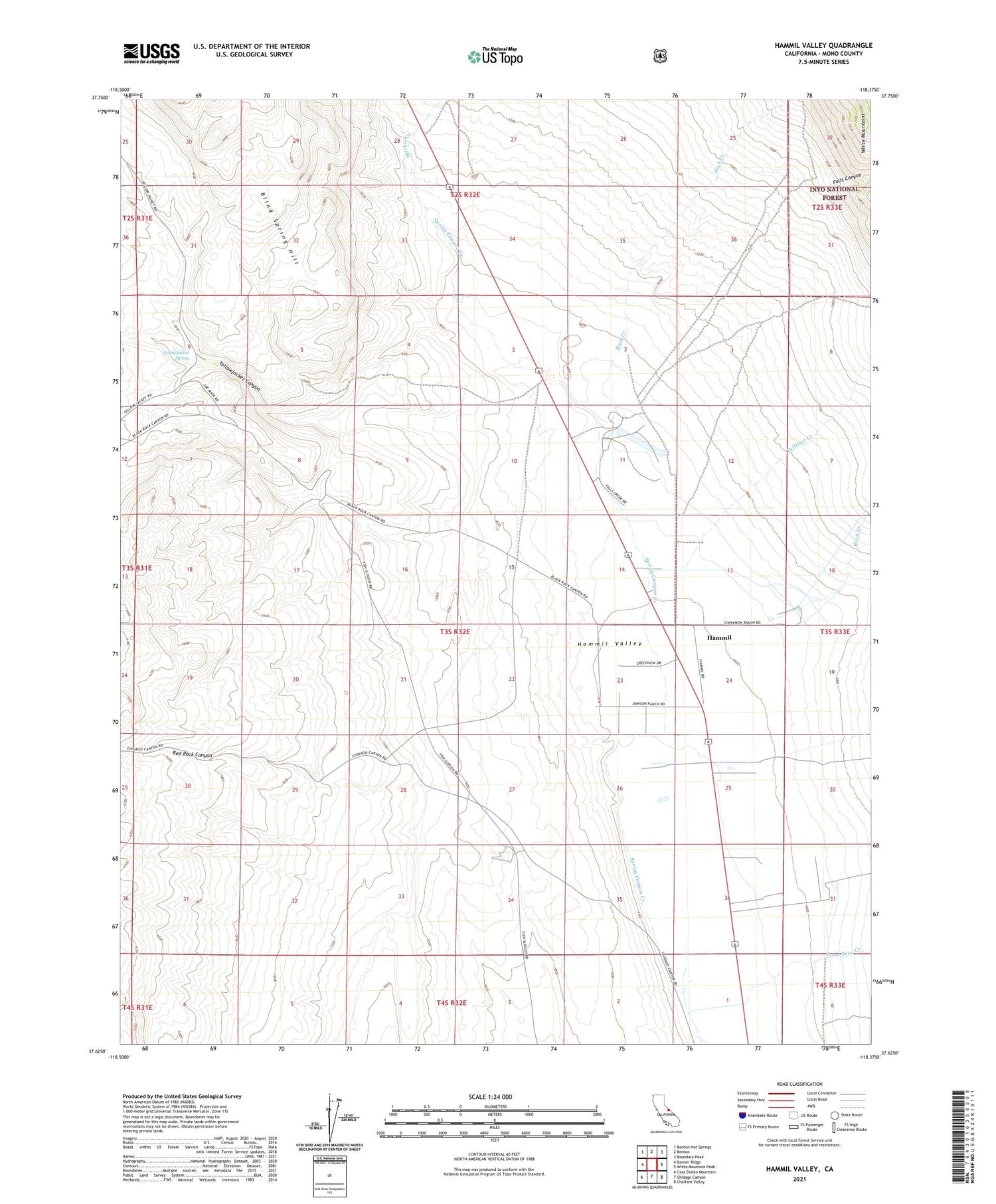 Hammil Valley California US Topo Map Image