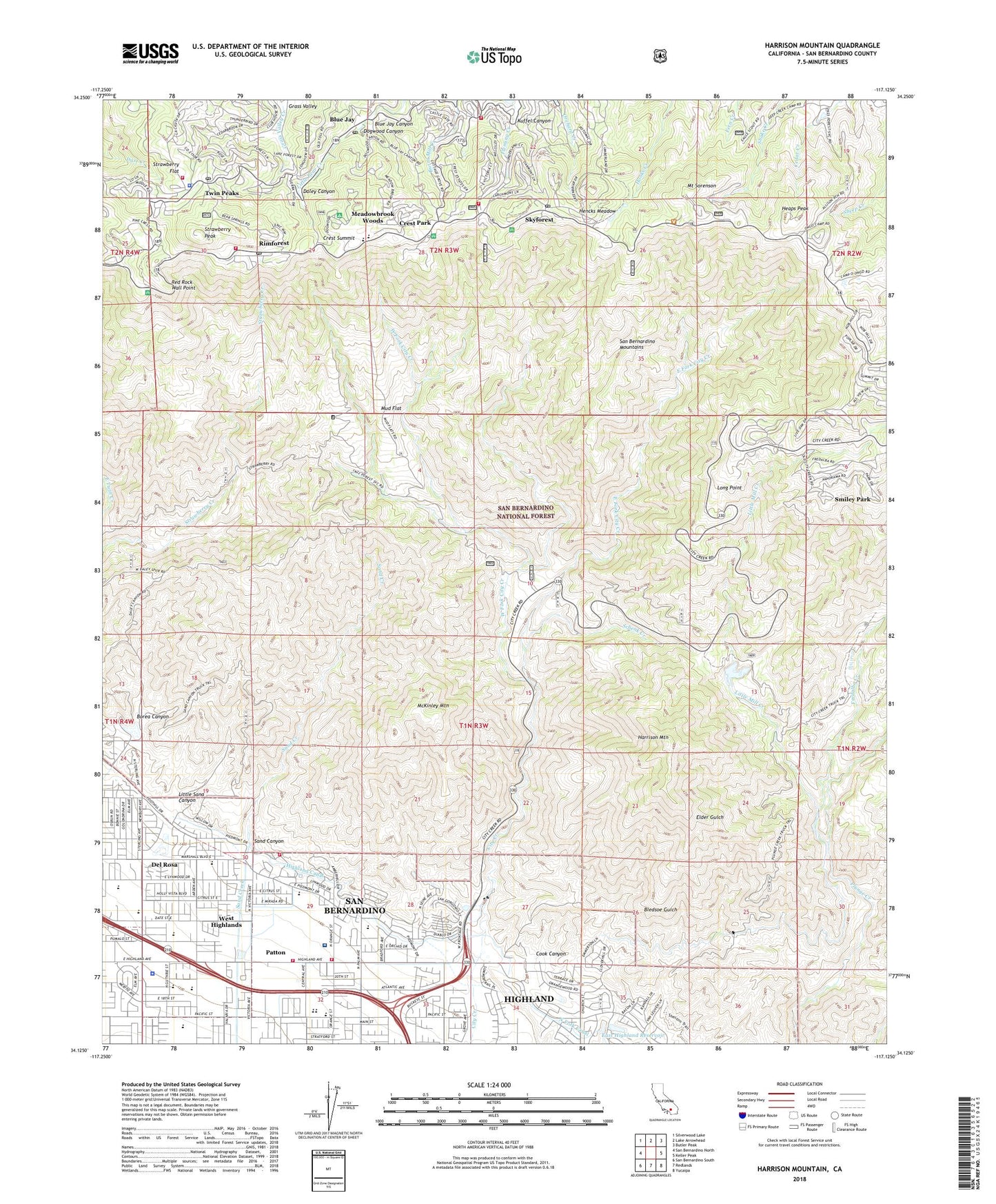 Harrison Mountain California US Topo Map Image