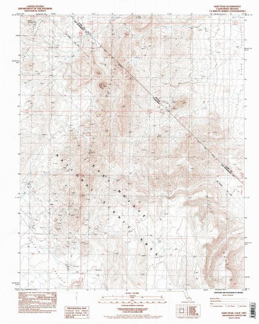Classic USGS Hart Peak California 7.5'x7.5' Topo Map Image