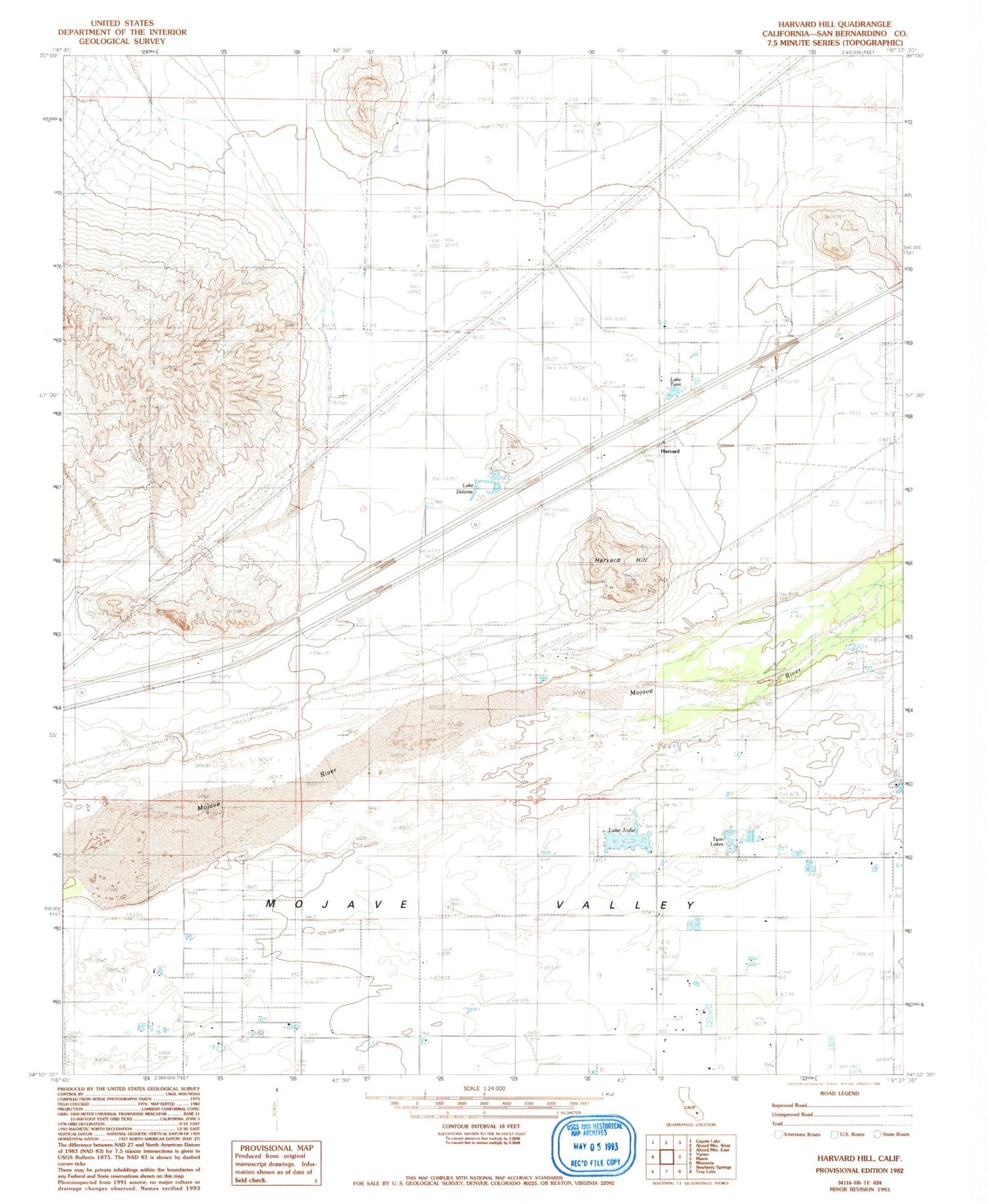 Classic USGS Harvard Hill California 7.5'x7.5' Topo Map Image