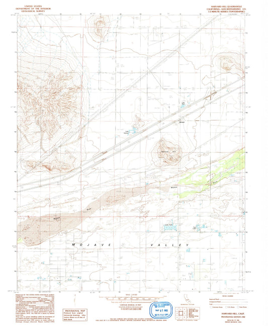 Classic USGS Harvard Hill California 7.5'x7.5' Topo Map Image