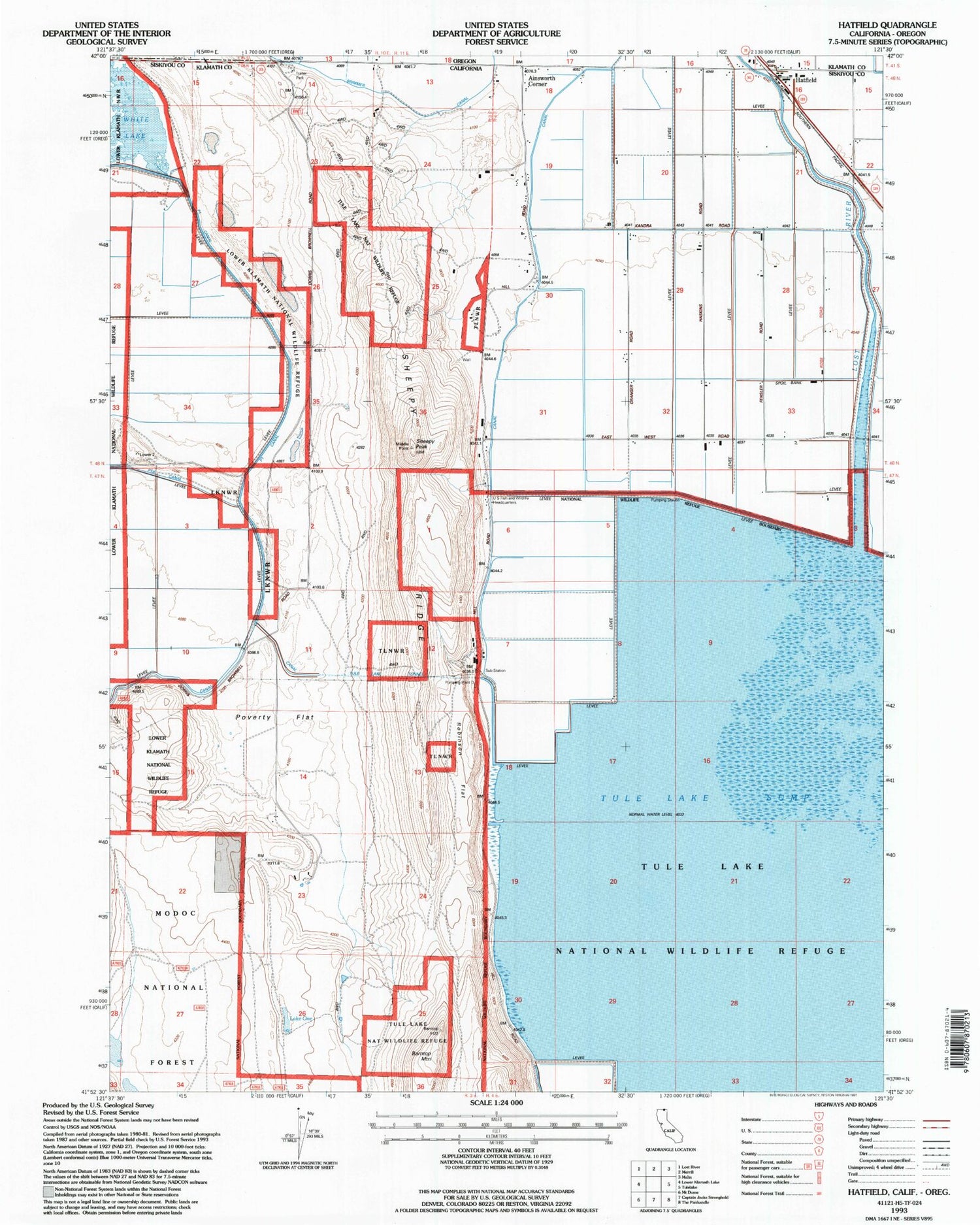 Classic USGS Hatfield California 7.5'x7.5' Topo Map Image