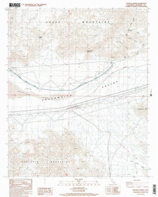 Classic USGS Hayfield Spring California 7.5'x7.5' Topo Map Image