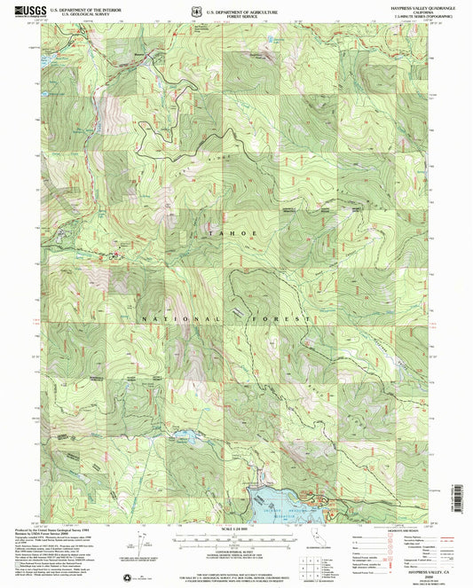 Classic USGS Haypress Valley California 7.5'x7.5' Topo Map Image