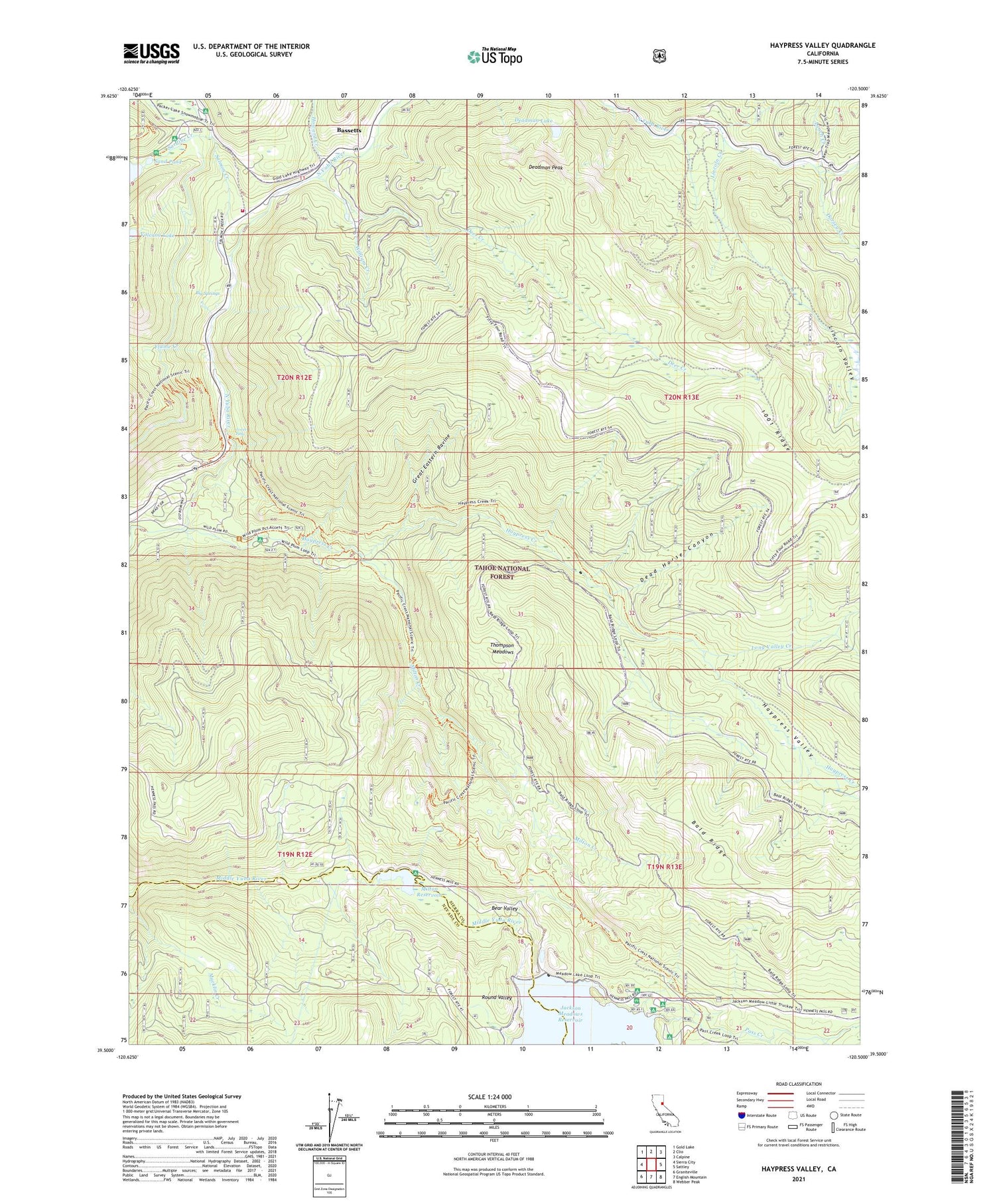 Haypress Valley California US Topo Map Image