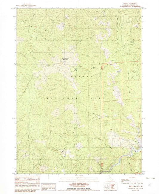 Classic USGS Helena California 7.5'x7.5' Topo Map Image