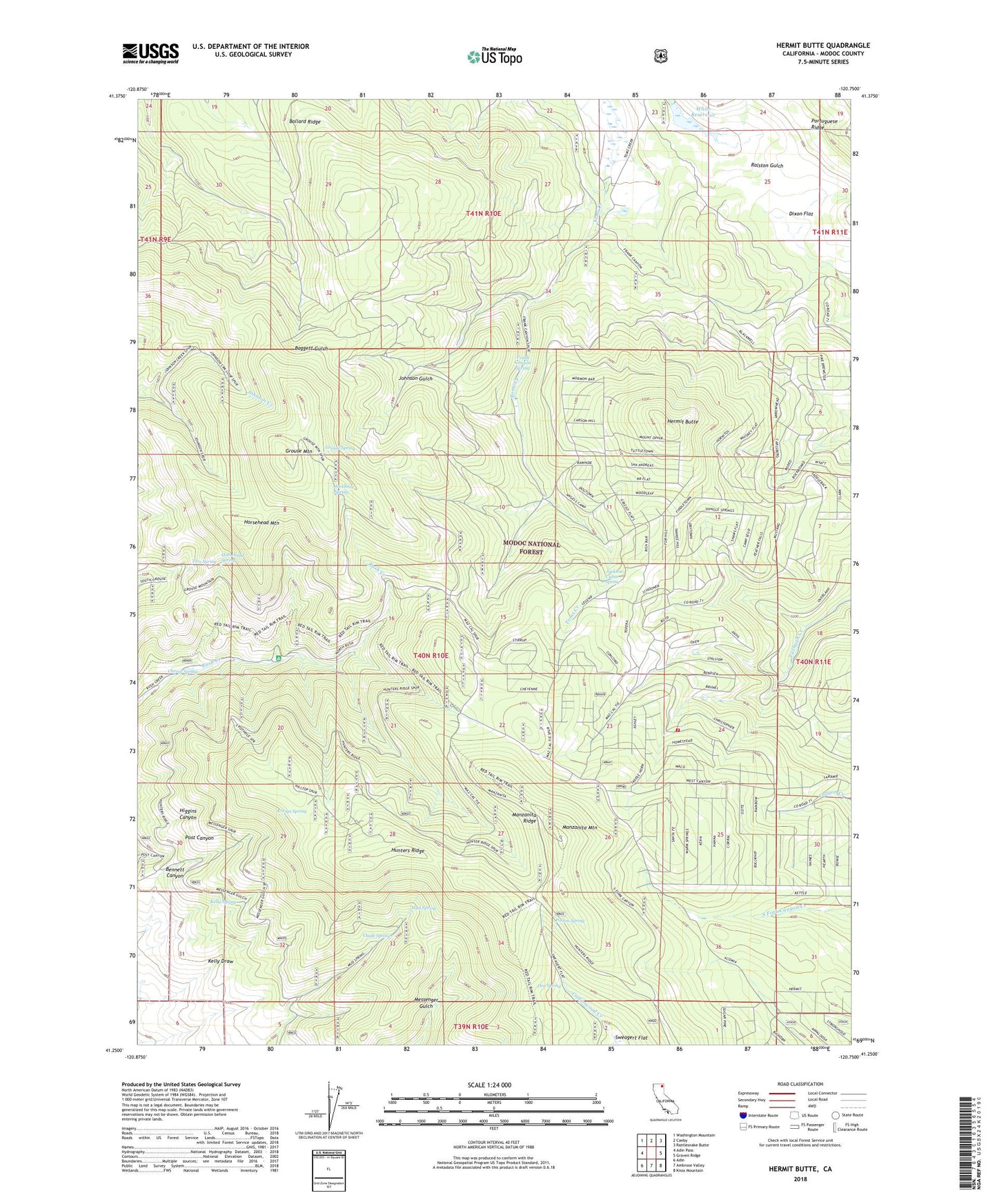 Hermit Butte California US Topo Map Image