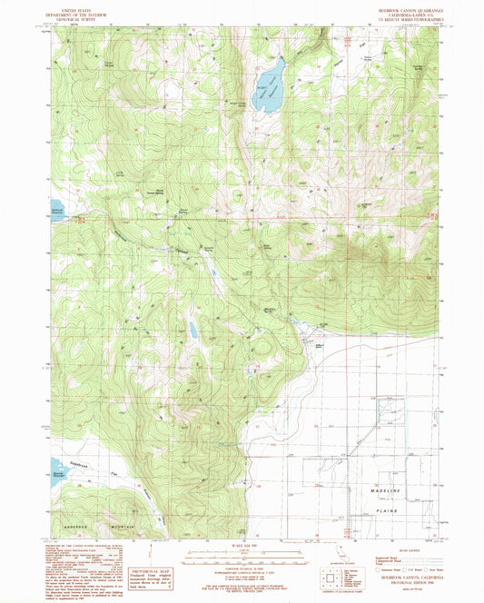Classic USGS Holbrook Canyon California 7.5'x7.5' Topo Map Image