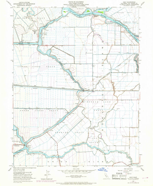 Classic USGS Holt California 7.5'x7.5' Topo Map Image