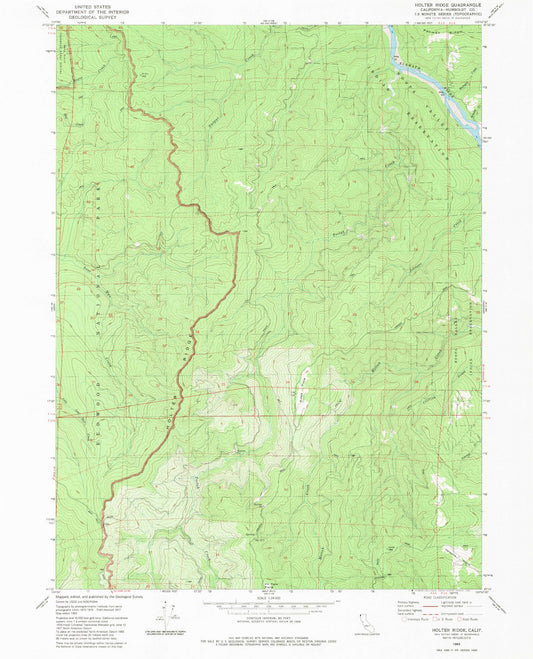 Classic USGS Holter Ridge California 7.5'x7.5' Topo Map Image