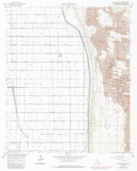 Classic USGS Holtville NE California 7.5'x7.5' Topo Map Image