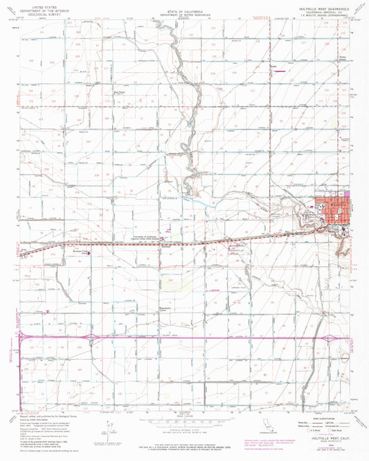 Classic USGS Holtville West California 7.5'x7.5' Topo Map Image