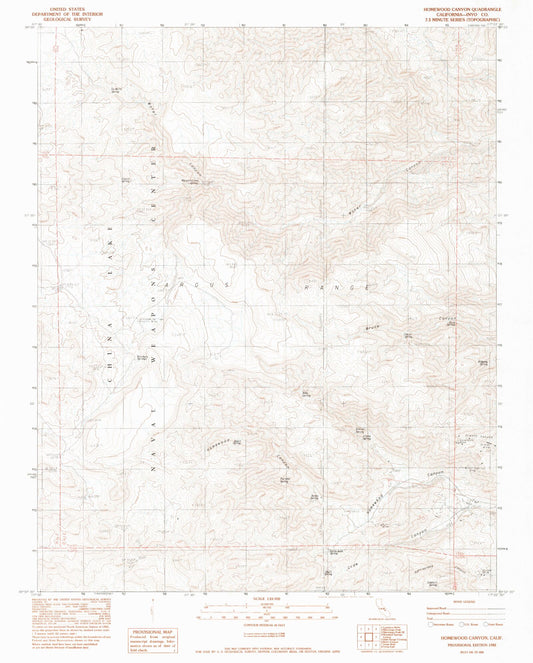 Classic USGS Homewood Canyon California 7.5'x7.5' Topo Map Image