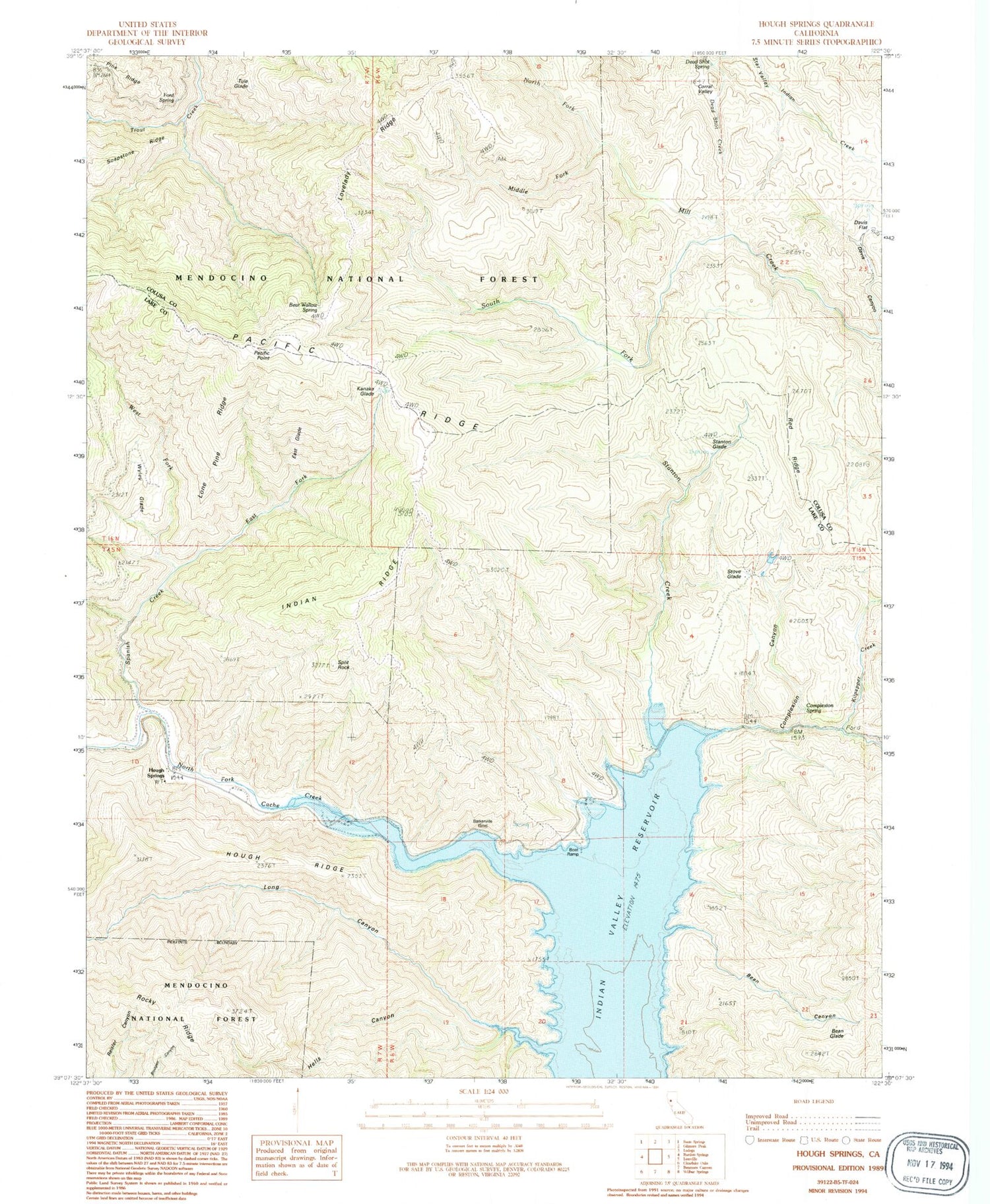 Classic USGS Hough Springs California 7.5'x7.5' Topo Map Image