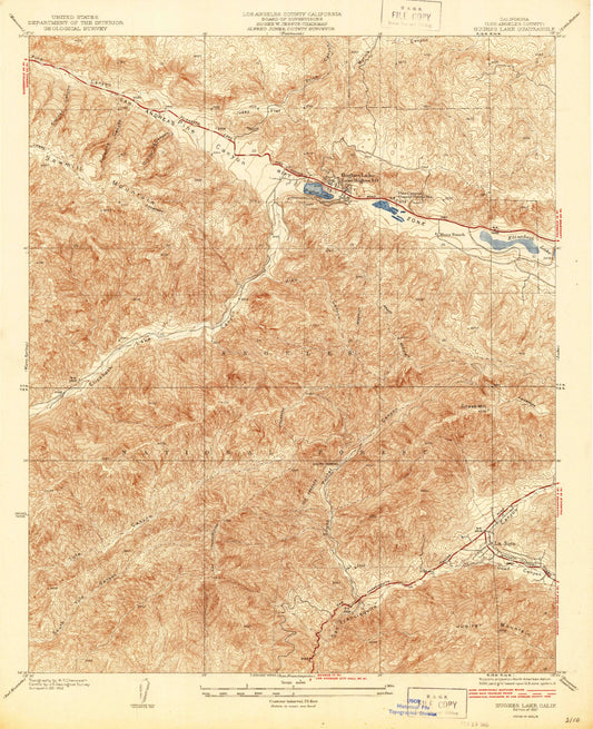 Classic USGS Hughes Lake California 7.5'x7.5' Topo Map Image