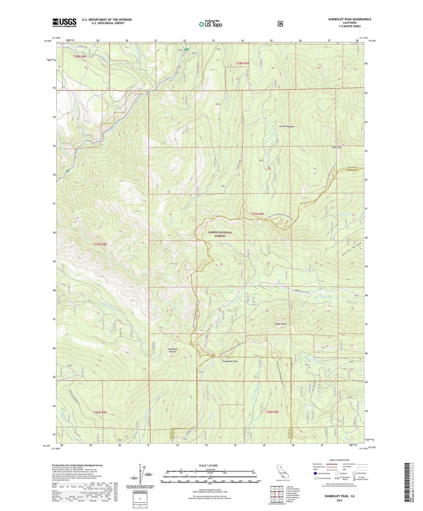 Humboldt Peak California US Topo Map Image