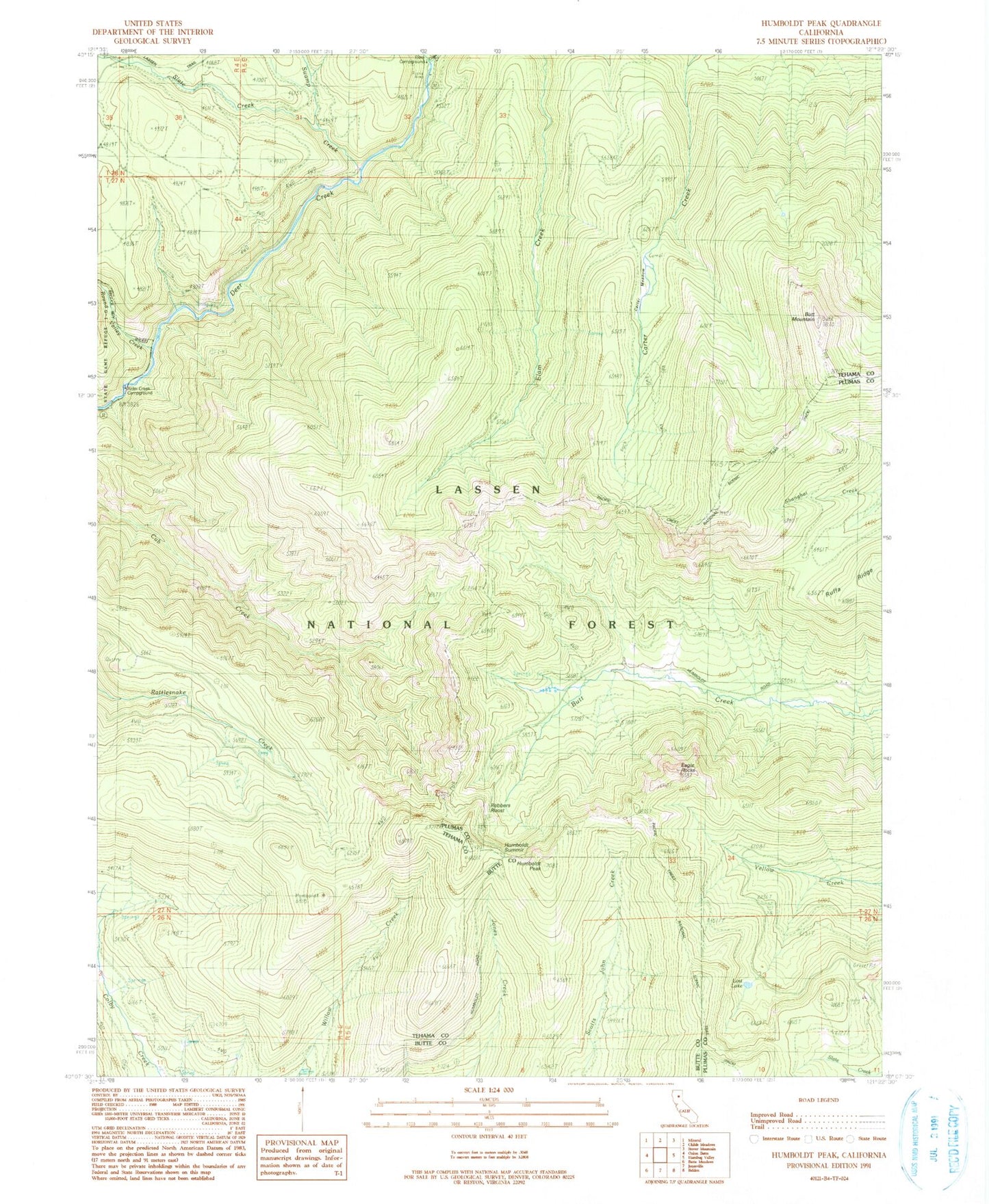 Classic USGS Humboldt Peak California 7.5'x7.5' Topo Map Image