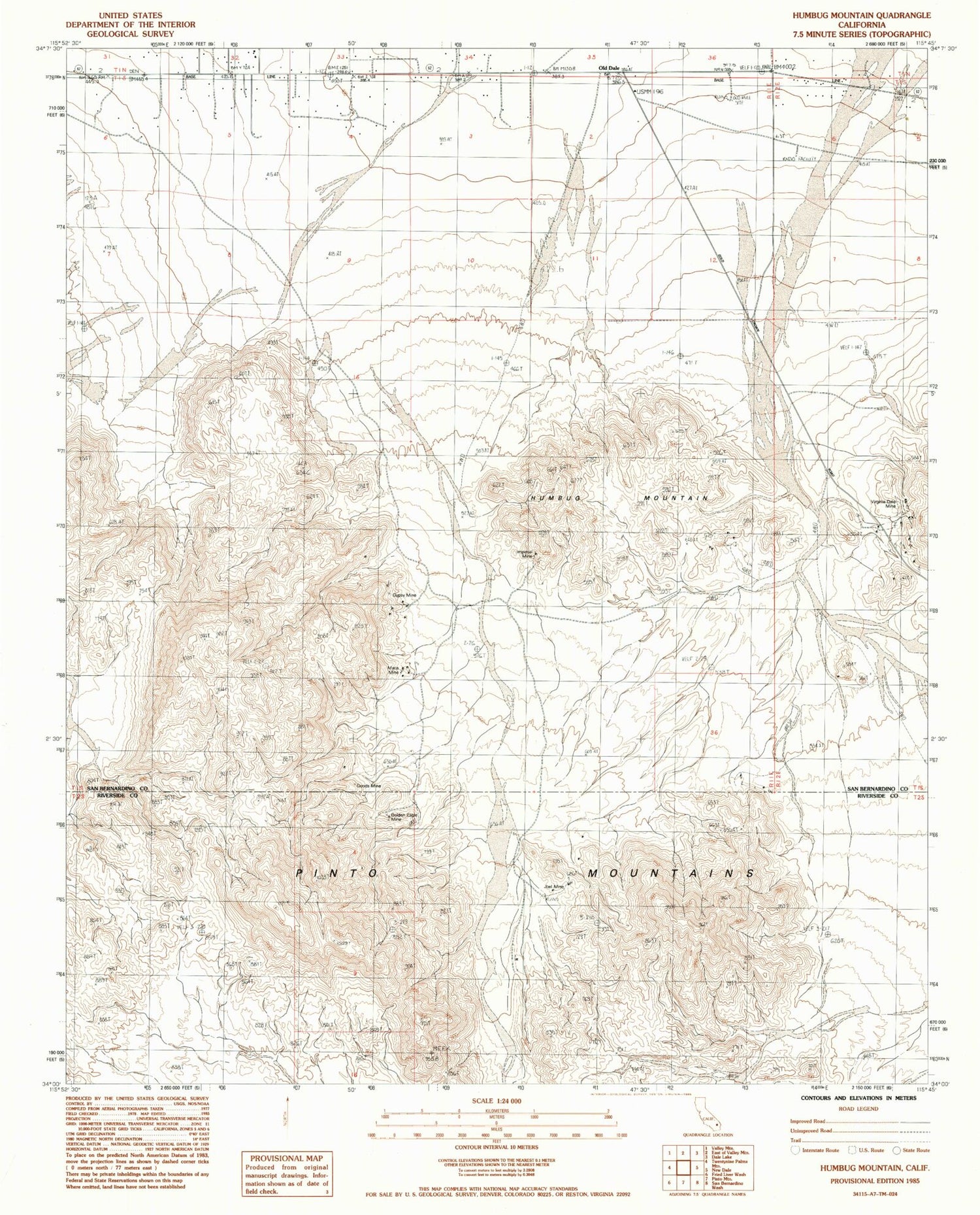 Classic USGS Humbug Mountain California 7.5'x7.5' Topo Map Image